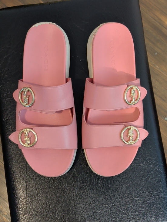 Coach Shoes - COACH gable leather sandal in bubblegum - size 39 (8.5)